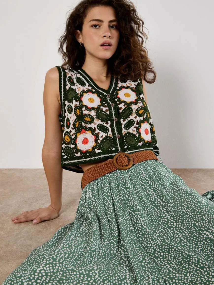 Apricot Röcke*Damen Rock grün gepunktet