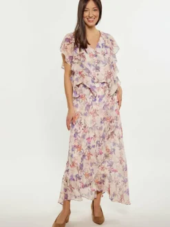 Usha Röcke*Damen Rock ecru gemustert