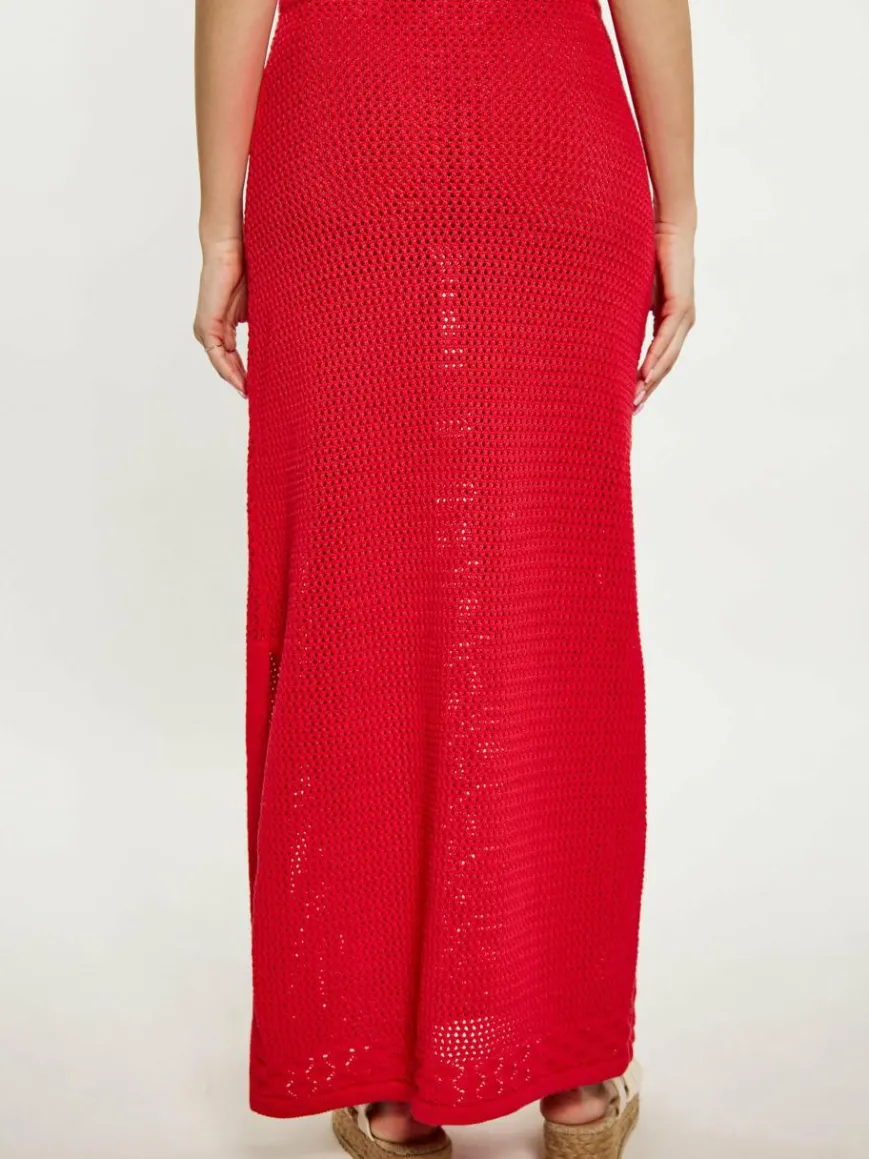 IZIA Röcke*Damen Rock rot gestreift