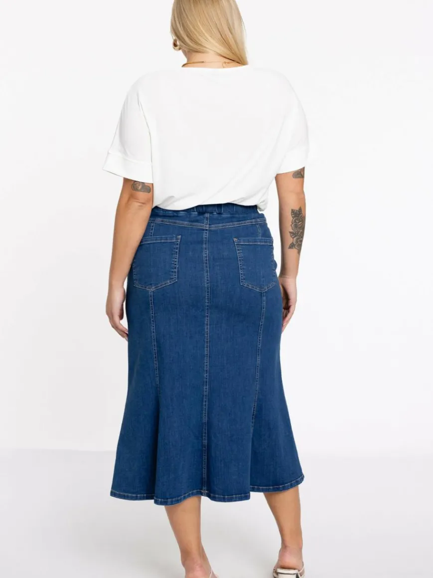 YOEK Röcke*Damen Rock blau uni