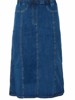 YOEK Röcke*Damen Rock blau uni