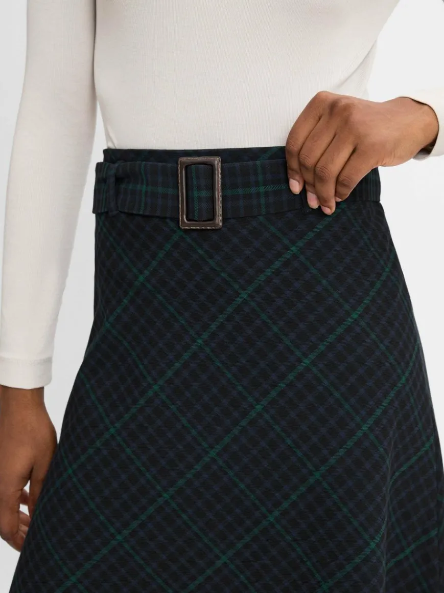 Marie Lund Röcke*Damen Rock marine tanne kariert