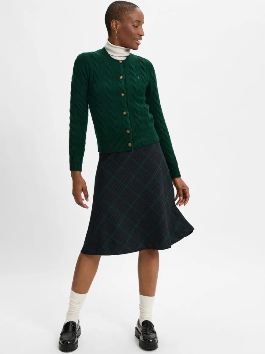 Marie Lund Röcke*Damen Rock marine tanne kariert