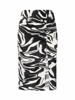 Faina Röcke*Damen Rock schwarz gemustert