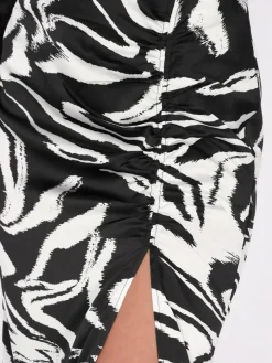 Faina Röcke*Damen Rock schwarz gemustert