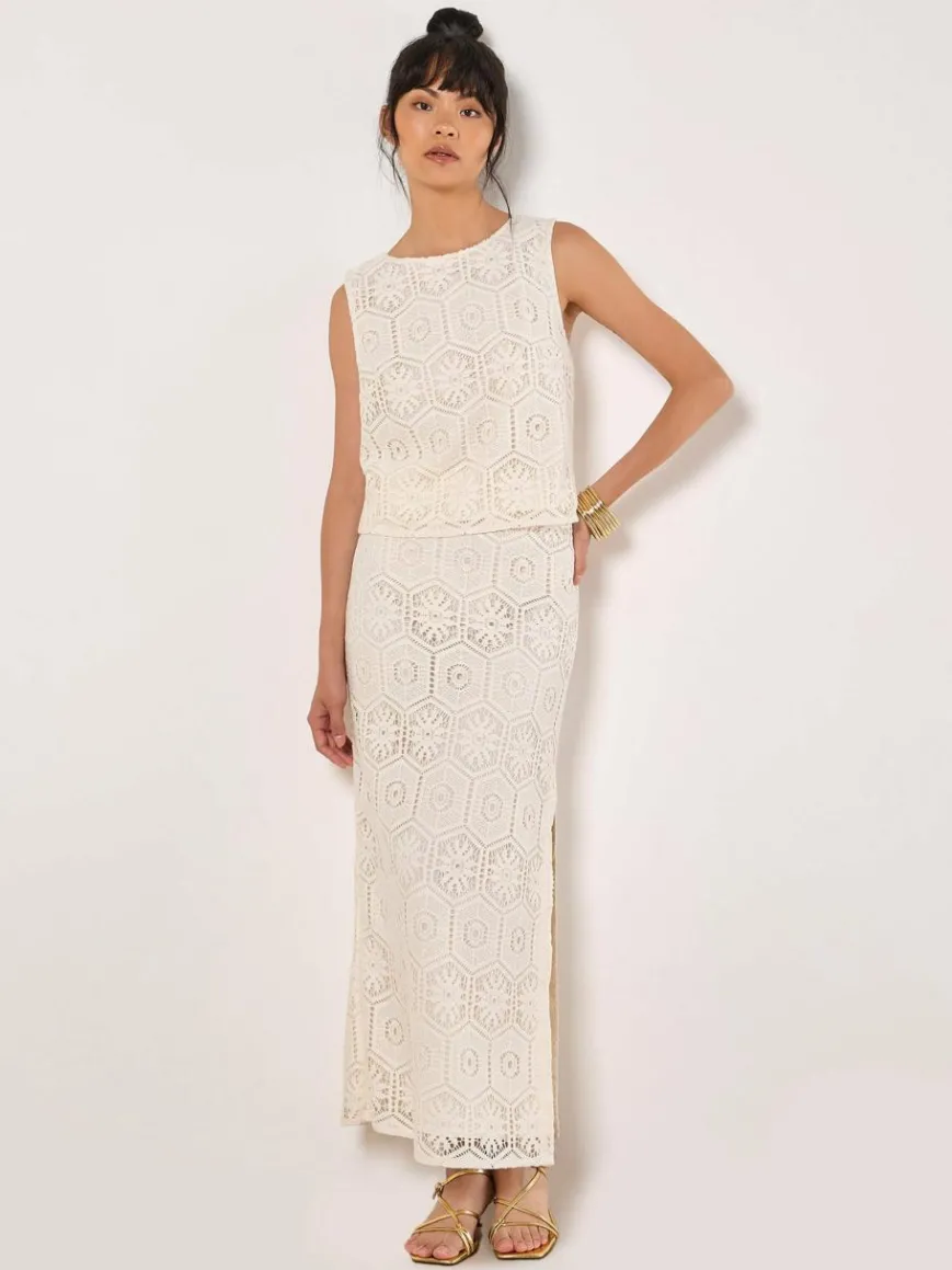 Apricot Röcke*Damen Rock weiß uni