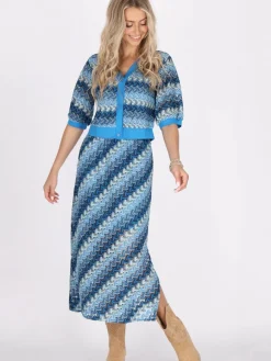 IZIA Röcke*Damen Rock blau gestreift