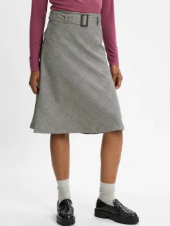 Marie Lund Röcke*Damen Rock grau schwarz kariert