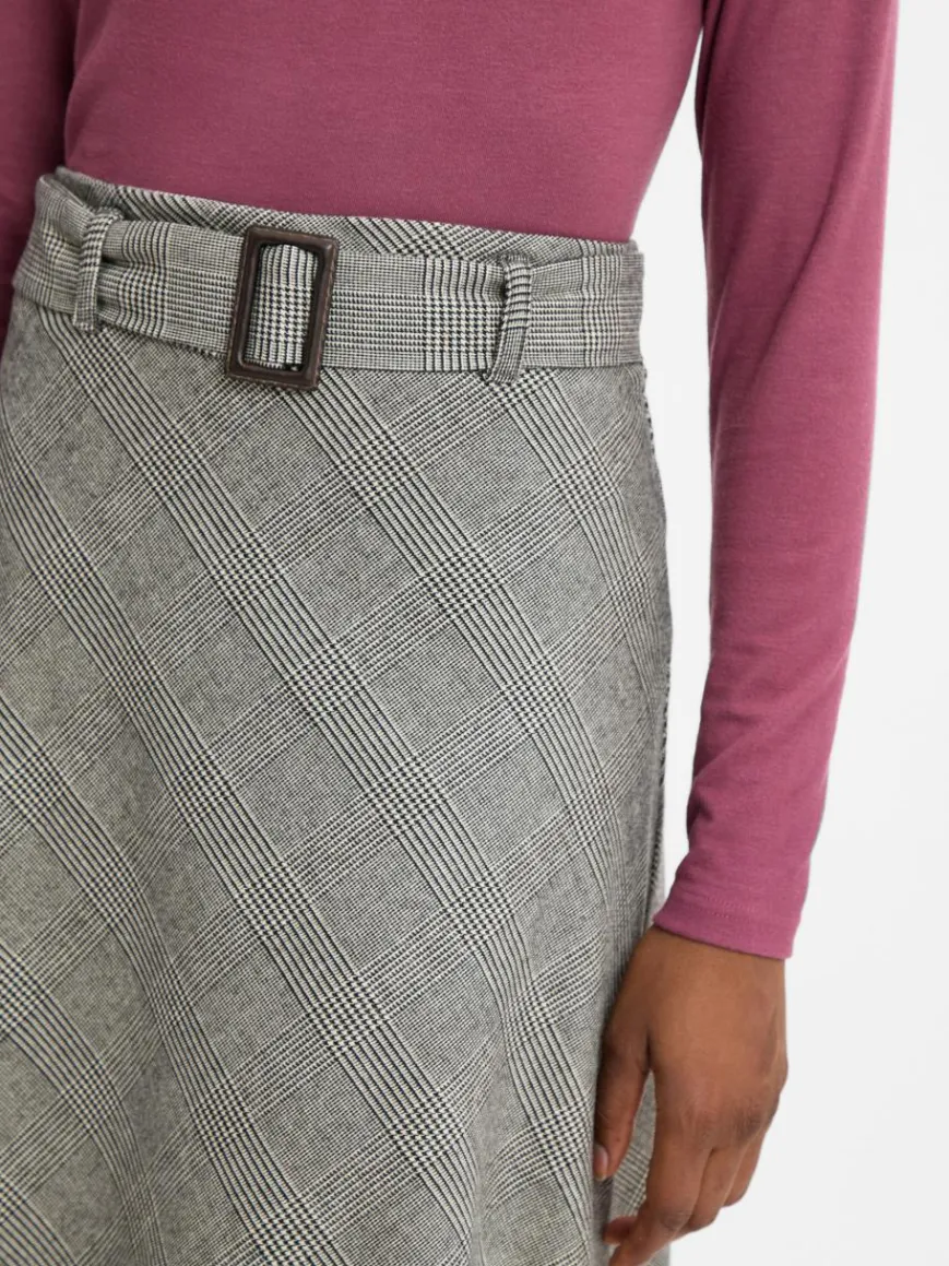 Marie Lund Röcke*Damen Rock grau schwarz kariert