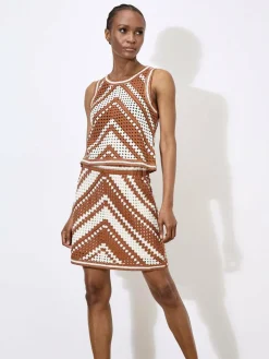 Apricot Röcke*Damen Rock beige gestreift