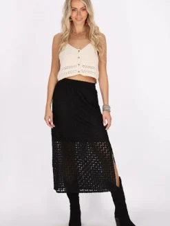 IZIA Röcke*Damen Rock schwarz gestreift