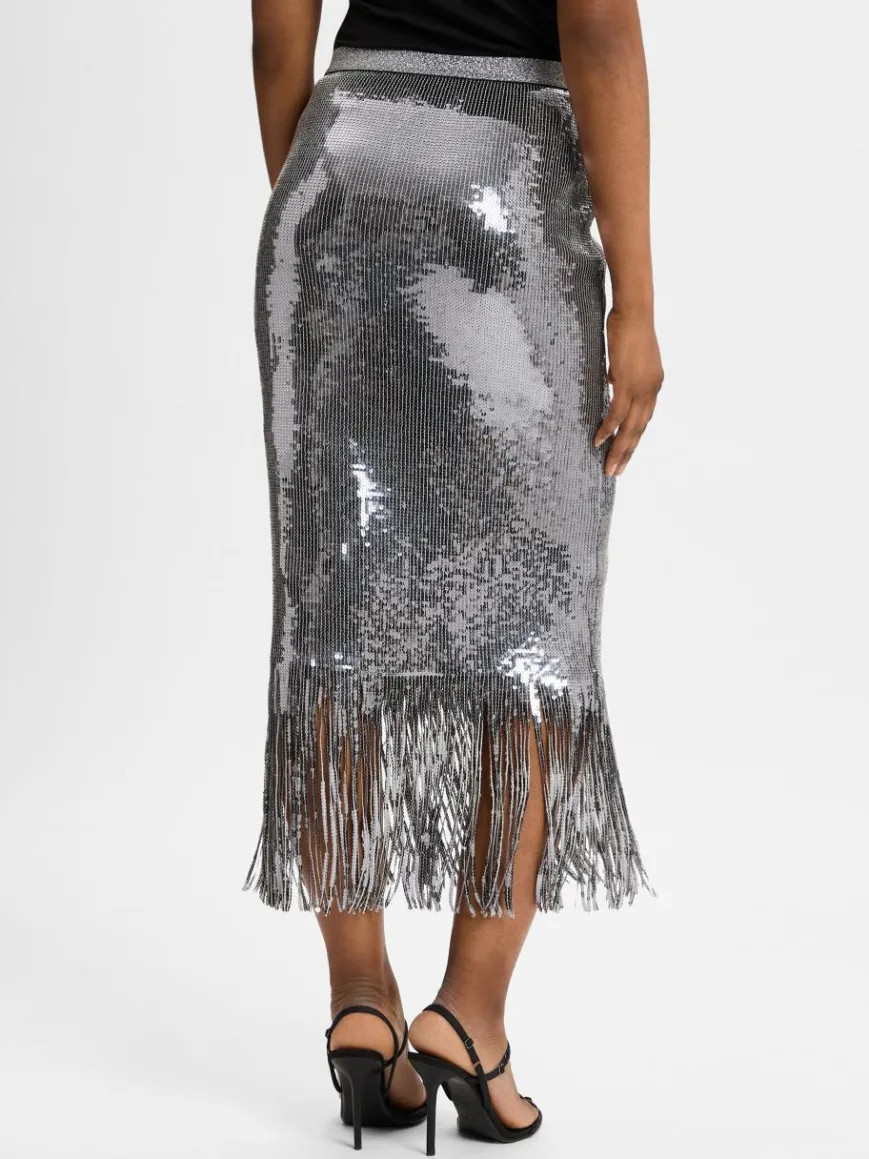 MOS MOSH Röcke*Damen Rock - MMMiaz silber uni