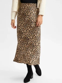 Vila Röcke*Damen Rock - VIEllette camel schwarz gemustert