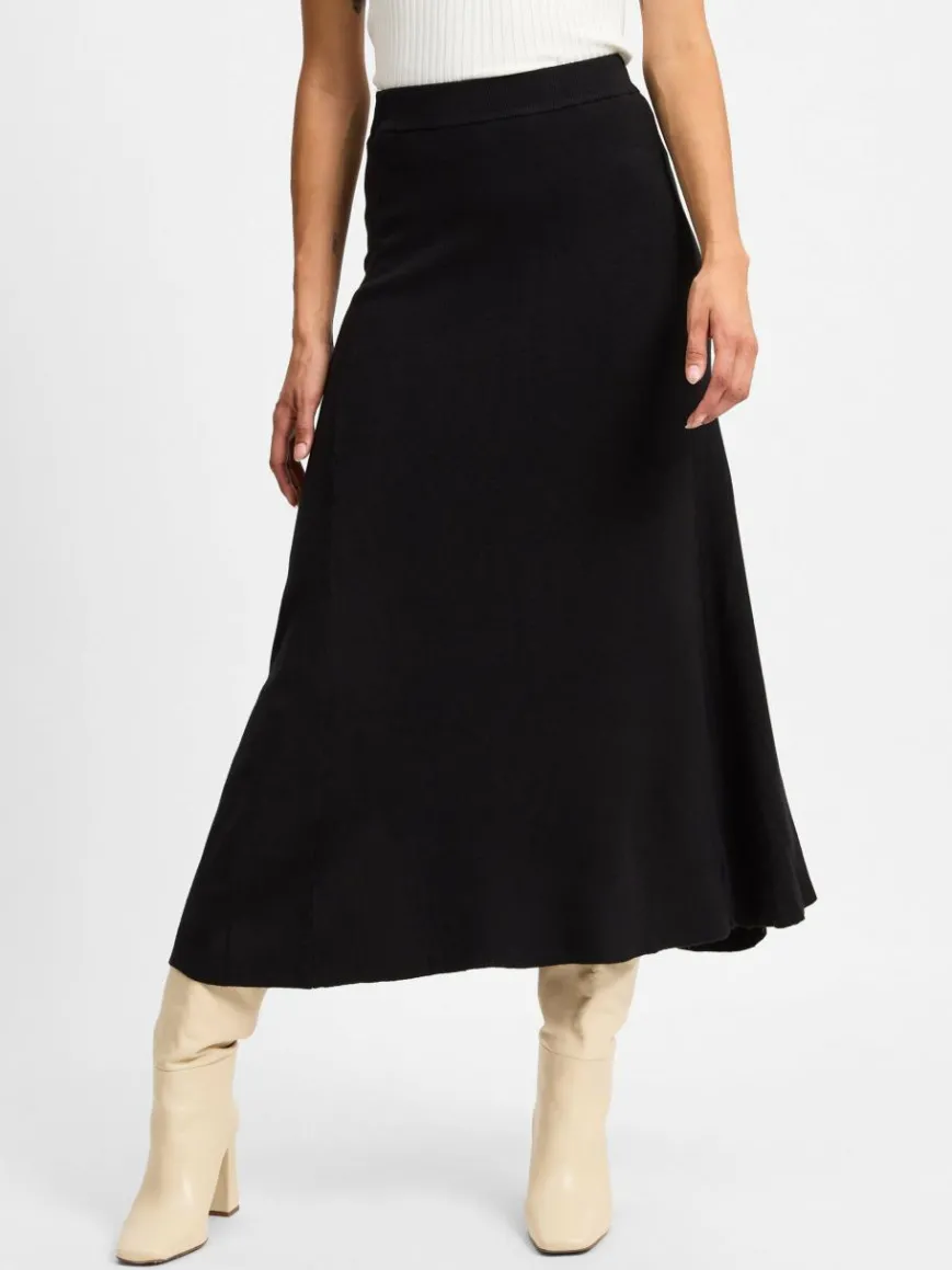 Y.A.S Röcke*Damen Rock - YASFonny schwarz uni