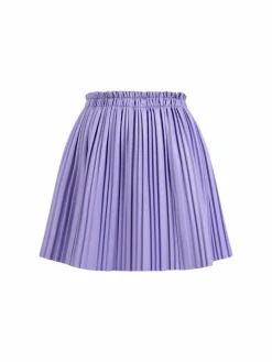 Faina Röcke*Damen Rock aus Kunstleder lila uni