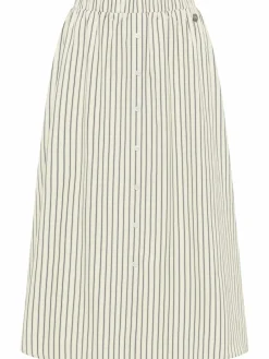 Dreimaster Röcke*Damen Rock in A-Linie beige gestreift