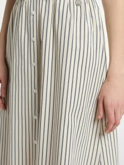 Dreimaster Röcke*Damen Rock in A-Linie beige gestreift