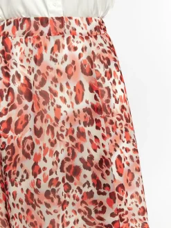 Faina Röcke*Damen Rock mit Leoprint rot gemustert