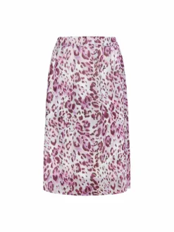 Faina Röcke*Damen Rock mit Leoprint flieder gemustert