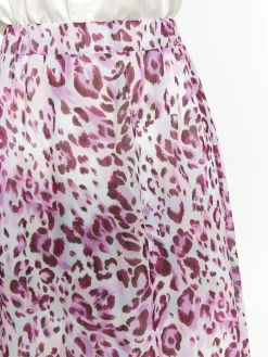 Faina Röcke*Damen Rock mit Leoprint flieder gemustert