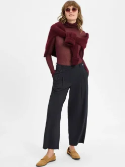 american vintage Pullover & Strickjacken|Shirts & Tops*Damen Rollkragenshirt - MAS bordeaux uni