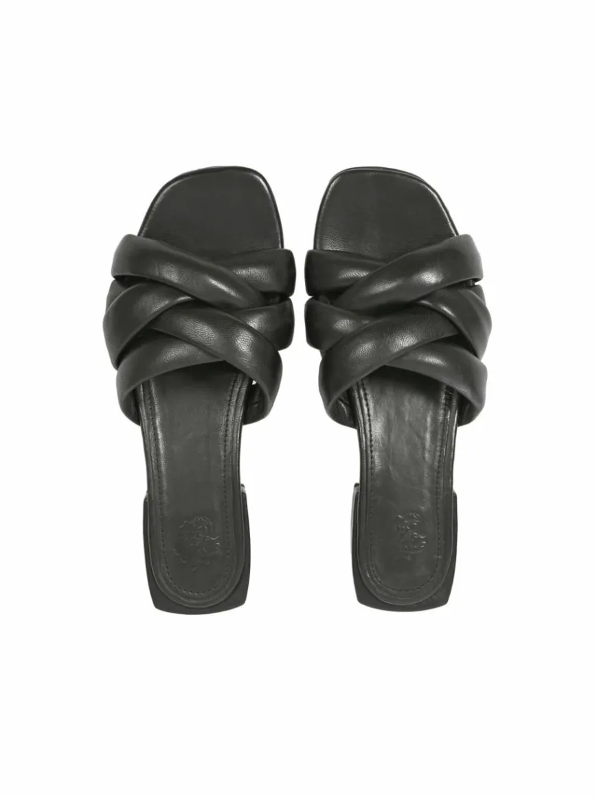 Apple of Eden Slipper|Sandalen & Sandaletten*Damen Sandale - JUNE schwarz uni