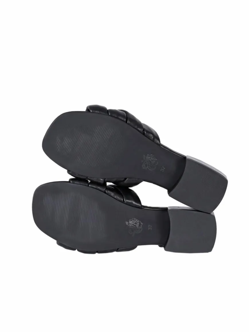 Apple of Eden Slipper|Sandalen & Sandaletten*Damen Sandale - JUNE schwarz uni