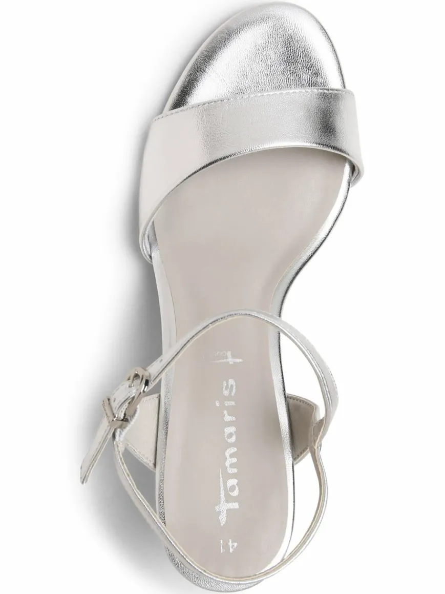 Tamaris Pumps|Sandalen & Sandaletten*Damen Sandaletten silber uni