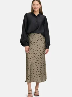 Vera Mont Blusen*Damen Satin-Bluse schwarz uni