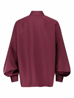 Vera Mont Blusen*Damen Satin-Bluse bordeaux uni