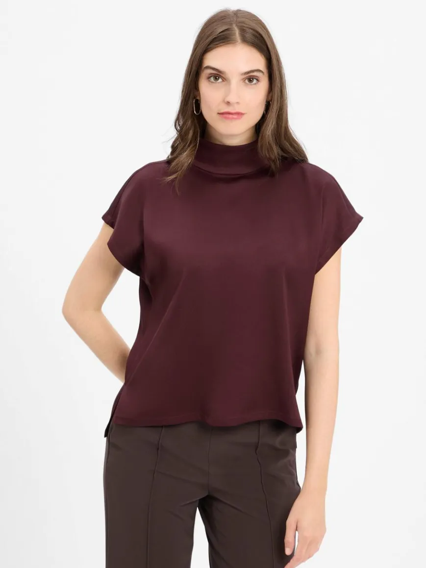 Drykorn Blusen*Damen Satinbluse - Alaria aubergine uni