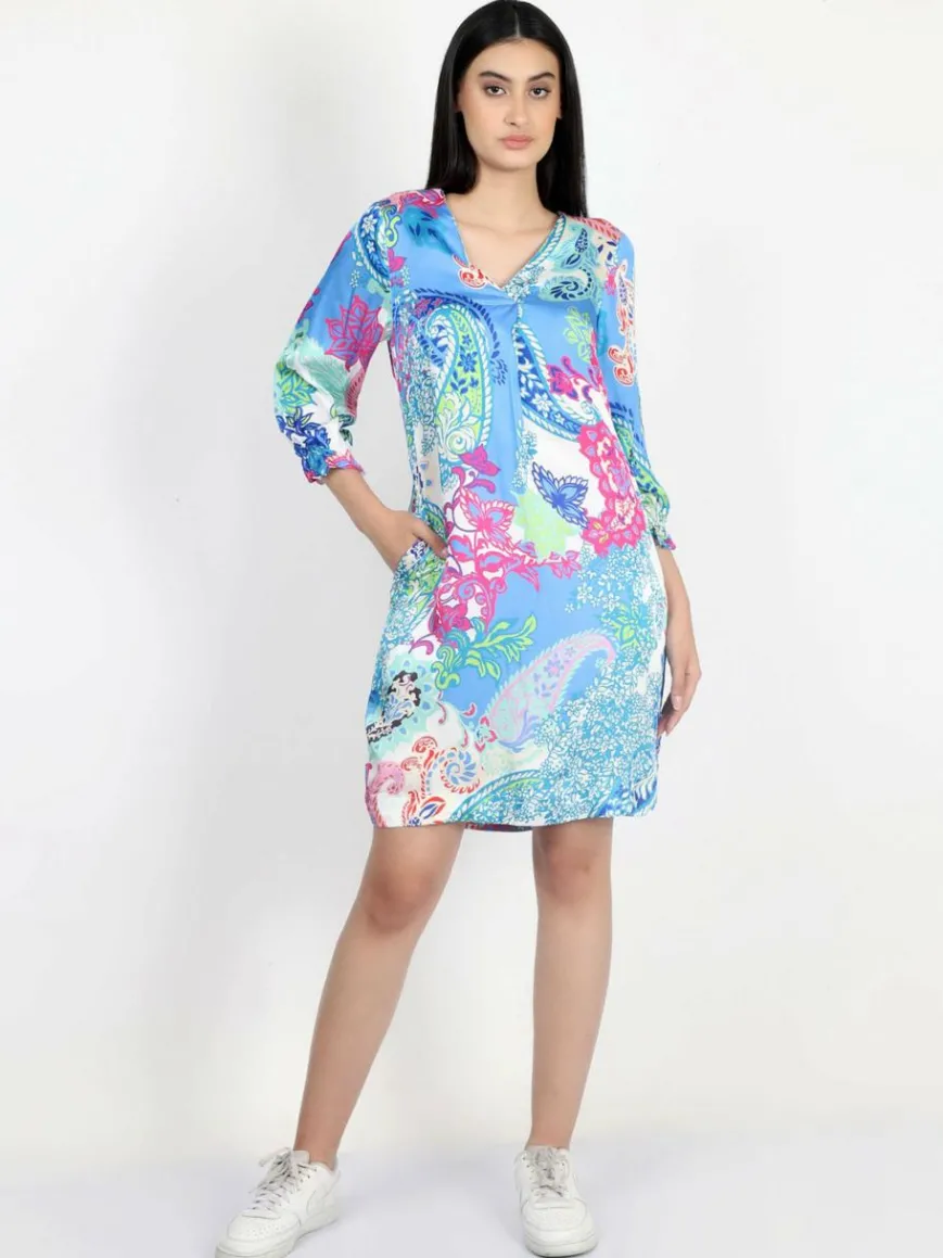 Vicci Germany Kleider*Damen Satinkleid mehrfarbig gemustert