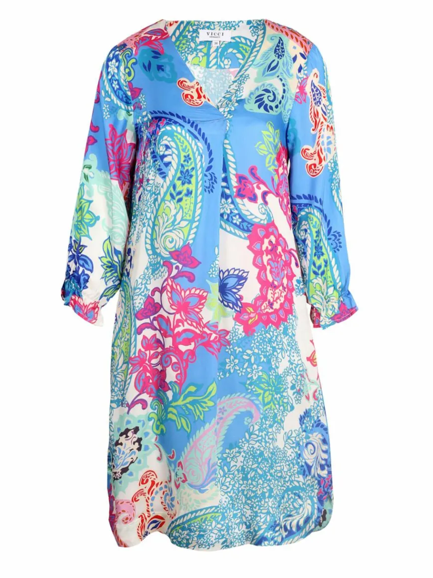 Vicci Germany Kleider*Damen Satinkleid mehrfarbig gemustert