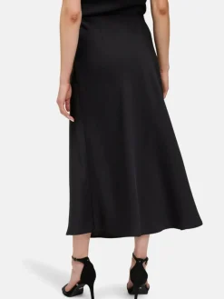 Vera Mont Röcke*Damen Satinrock schwarz uni