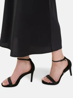 Vera Mont Röcke*Damen Satinrock schwarz uni