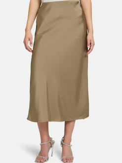 Vera Mont Röcke*Damen Satinrock camel uni