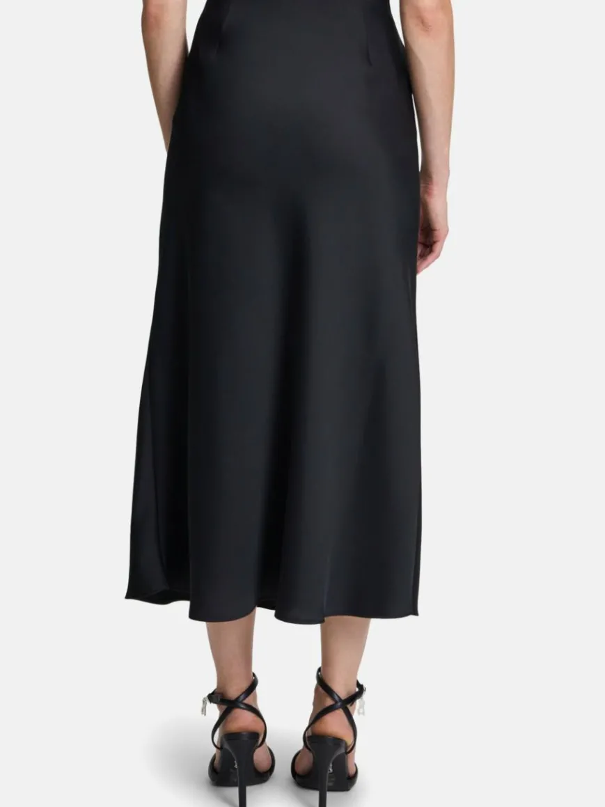 Vera Mont Röcke*Damen Satinrock schwarz uni