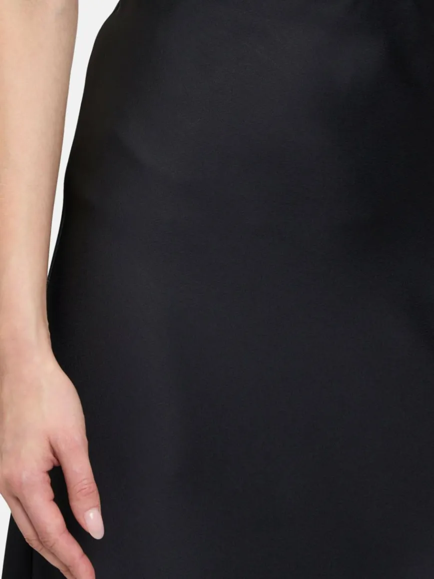 Vera Mont Röcke*Damen Satinrock schwarz uni