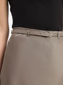 Neo Noir Röcke*Damen Satinrock anthrazit uni