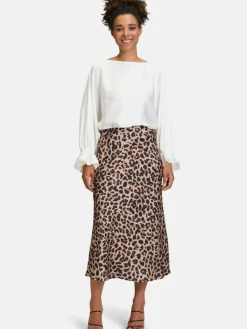 Vera Mont Röcke*Damen Satinrock beige gemustert