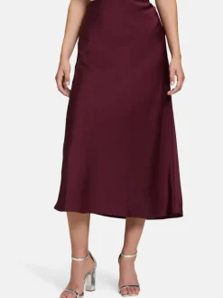 Vera Mont Röcke*Damen Satinrock bordeaux uni