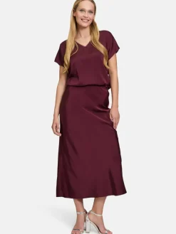 Vera Mont Röcke*Damen Satinrock bordeaux uni