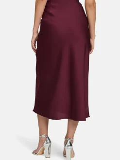 Vera Mont Röcke*Damen Satinrock bordeaux uni