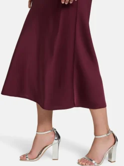 Vera Mont Röcke*Damen Satinrock bordeaux uni