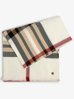 Fraas Schals & Tücher*Damen Schal ecru kariert