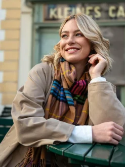 Fraas Schals & Tücher*Damen Schal camel kariert