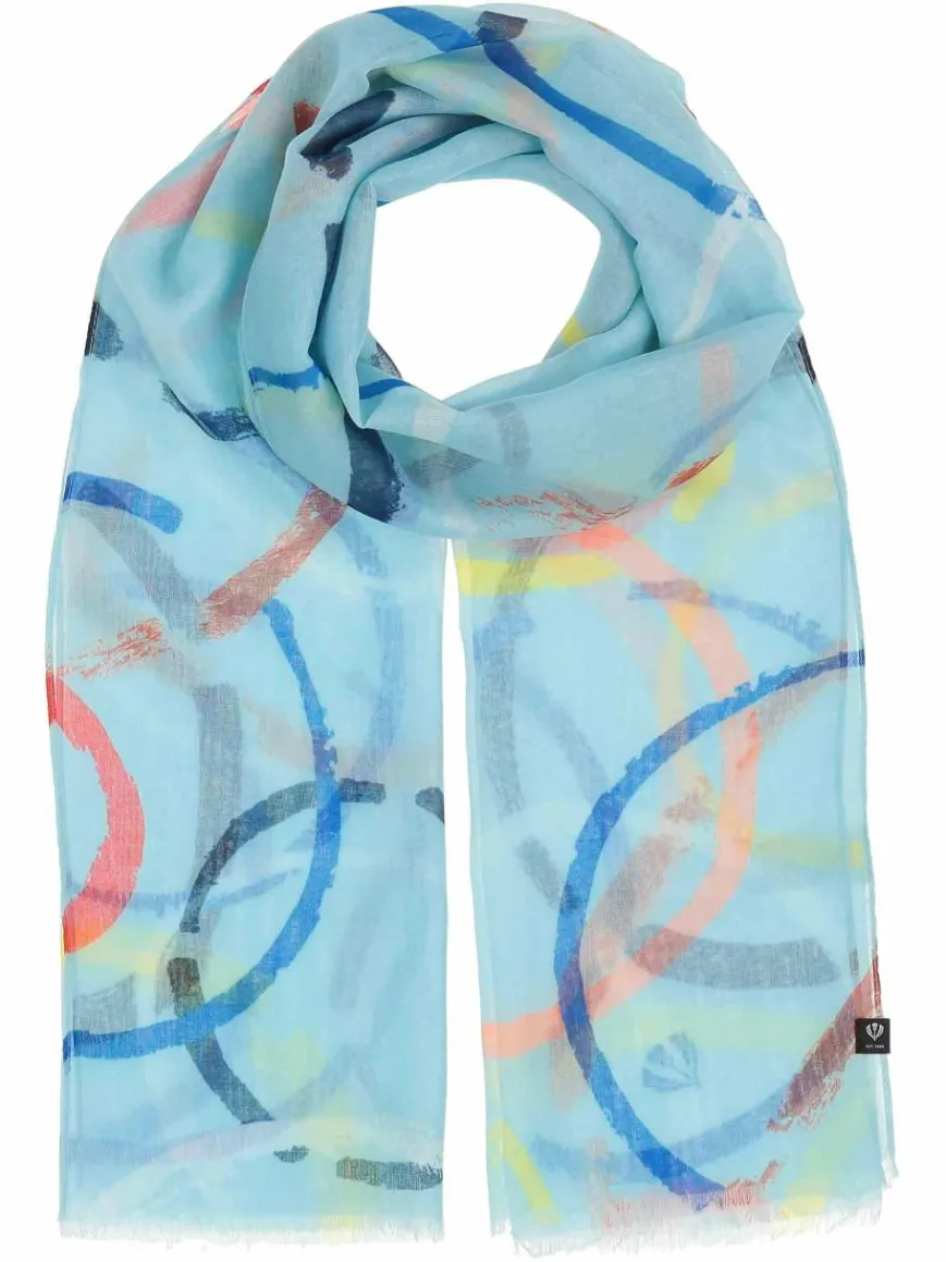 Fraas Schals & Tücher*Damen Schal hellblau gemustert