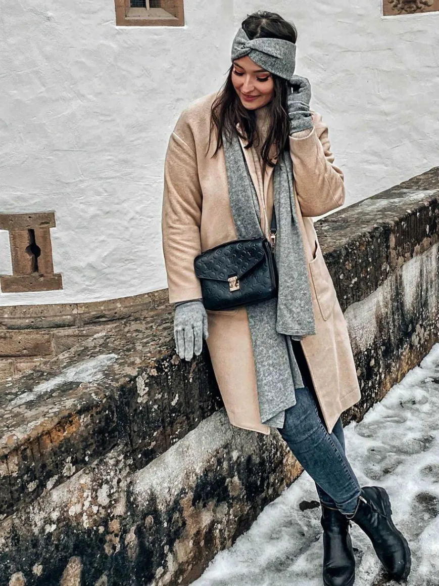 Fraas Schals & Tücher*Damen Schal grau uni