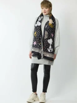 Codello Schals & Tücher*Damen Schal - PEANUTS schwarz bedruckt