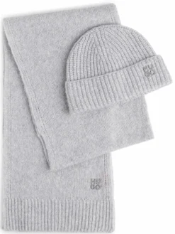 HUGO Mützen & Hüte*Damen Schal und Mütze - Sarmi_Set hellgrau uni